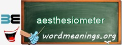 WordMeaning blackboard for aesthesiometer